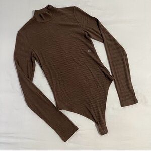 American Eagle Outfitters Brown Ribbed Bodysuit